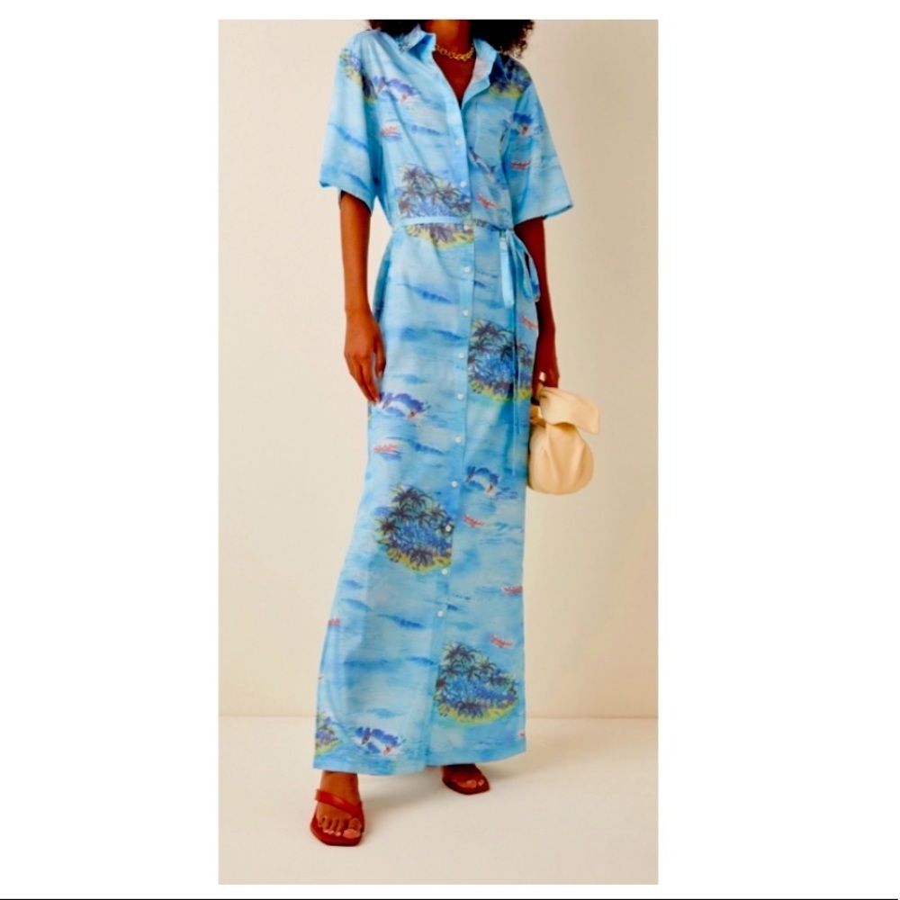 STAUD Cameron Island Shirt Dress- XS.